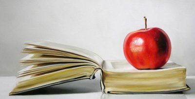 Book with apple