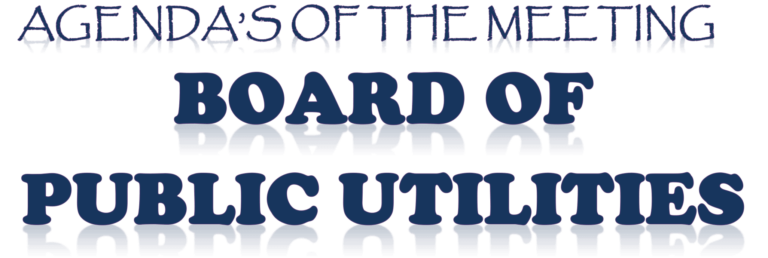 Agenda's of the meeting board of public utilities