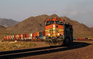 Train with containers